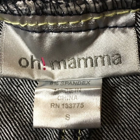 OH! MAMMA Blue Cuffed Capri Jeans with Full Panel  👶 NEW WITH TAG! - Picture 13 of 14